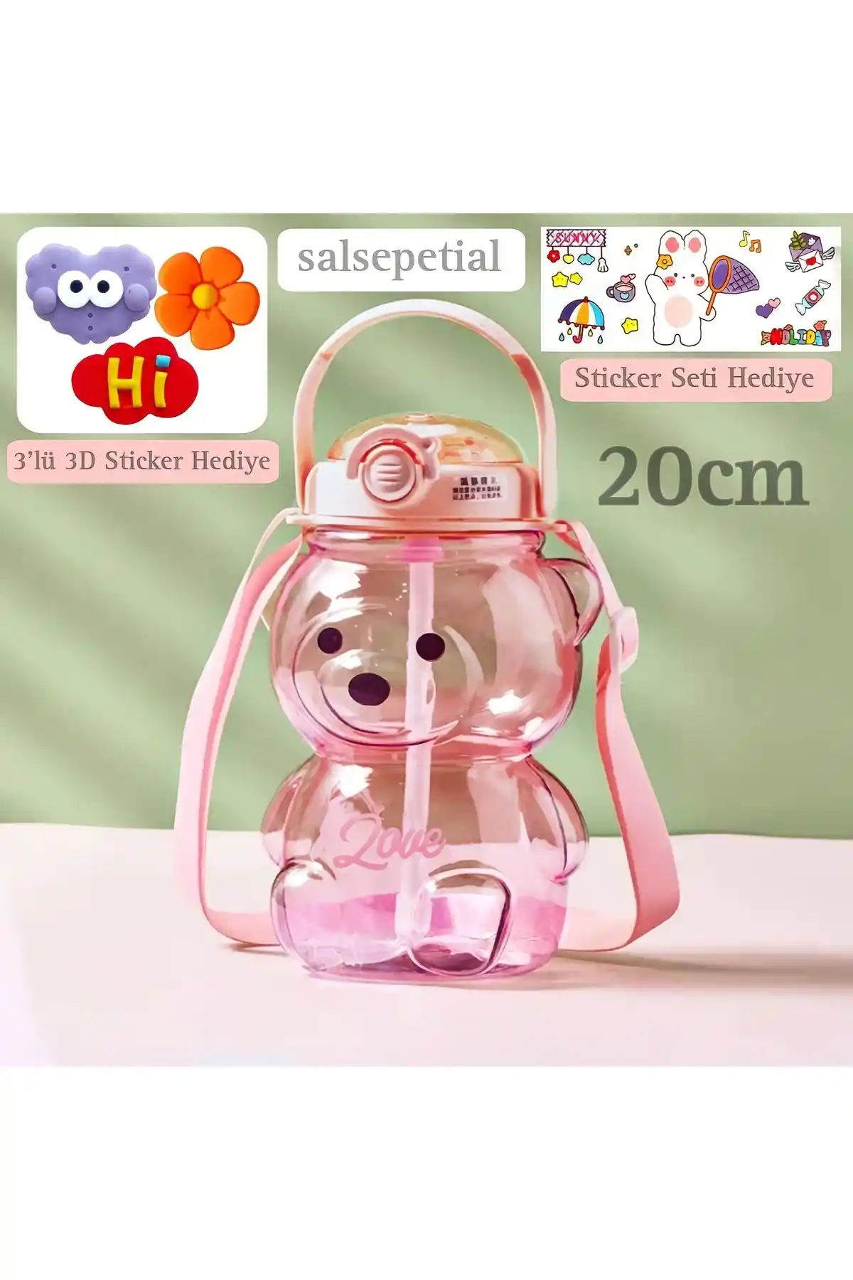 Salsepetial Ayıcık Su Matarası: Pratik ve Şık Tasarım ile Günlük Kullanım İçin Uygun