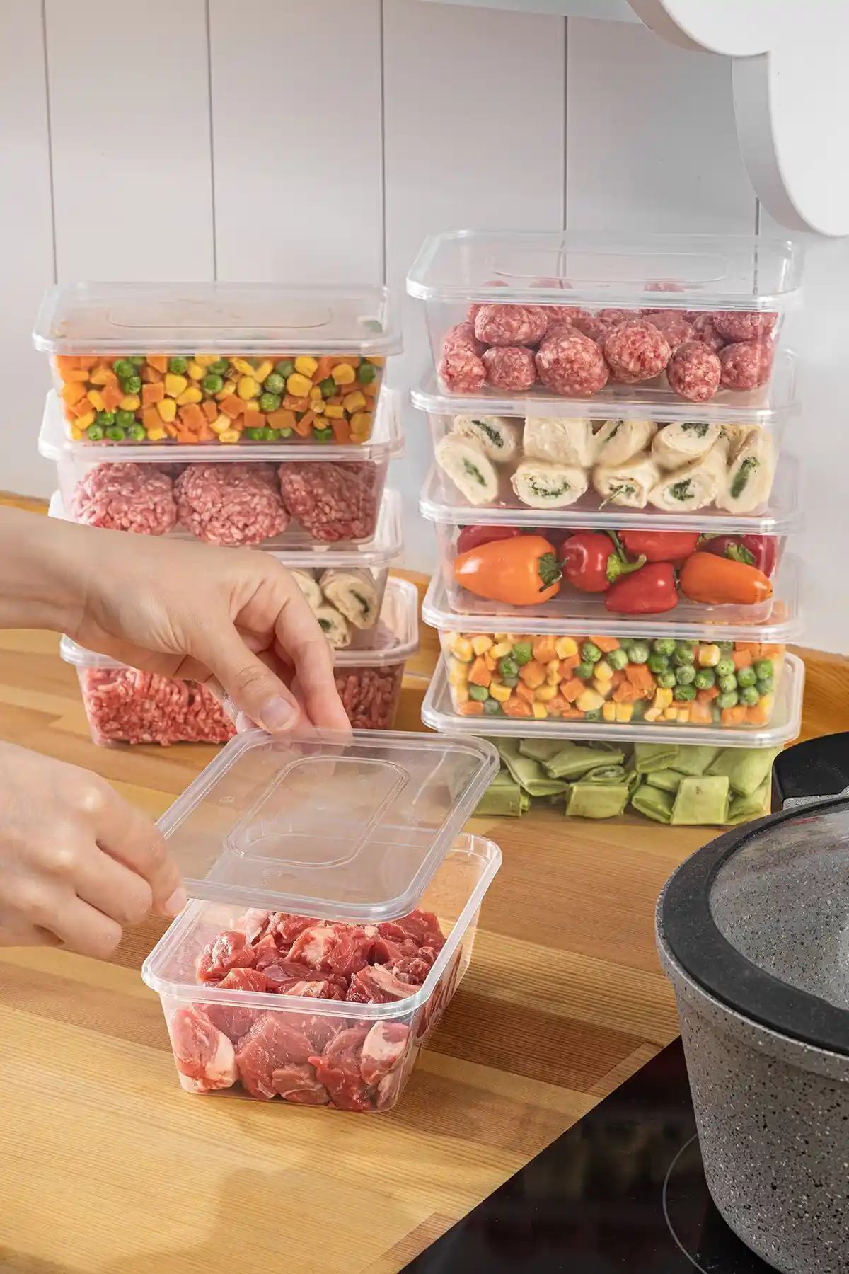 Simplicity 10'lu 600cc Kapaklı Saklama Kabı Seti Gıda ve Derin Dondurucu İçin Uygun