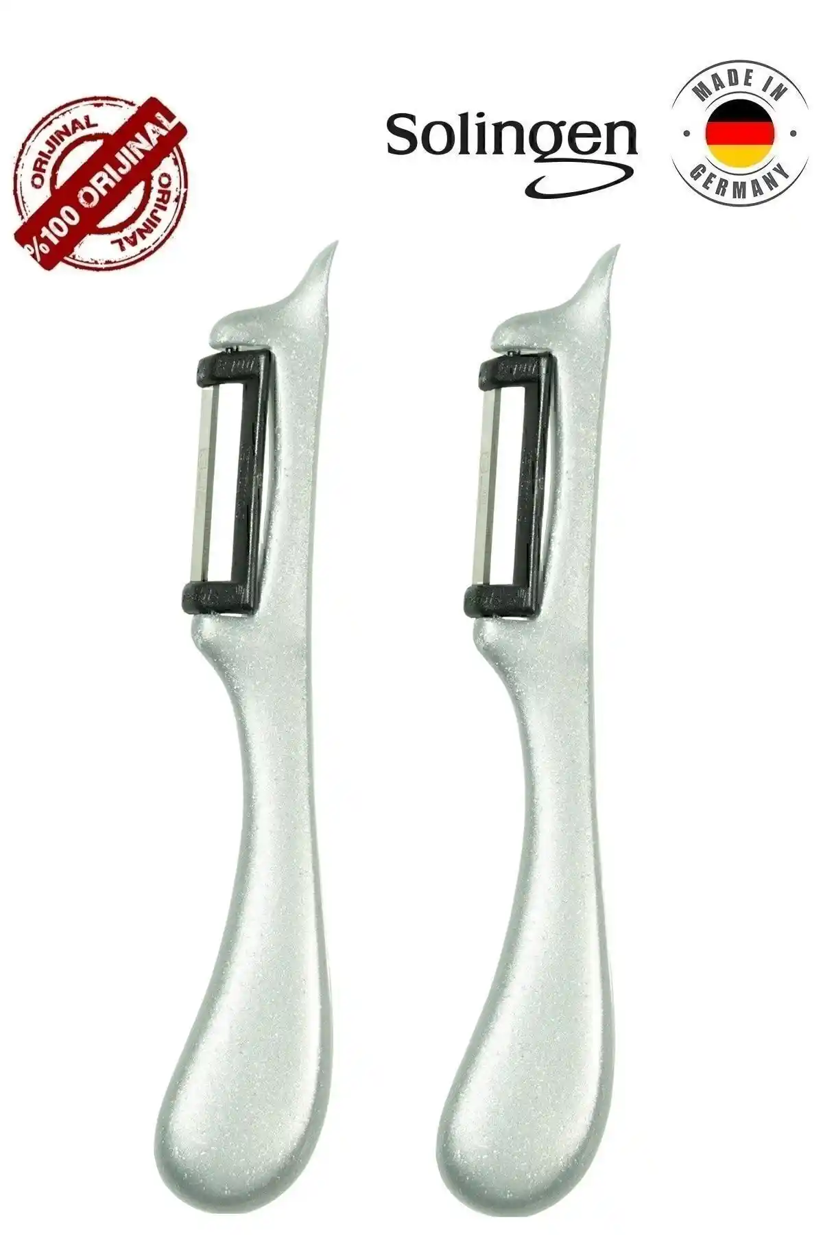 Solingen Gri Orijinal Meyve Sebze Simli Soyacak 2'li Setle Mutfakta Pratiklik ve Dayanıklılık