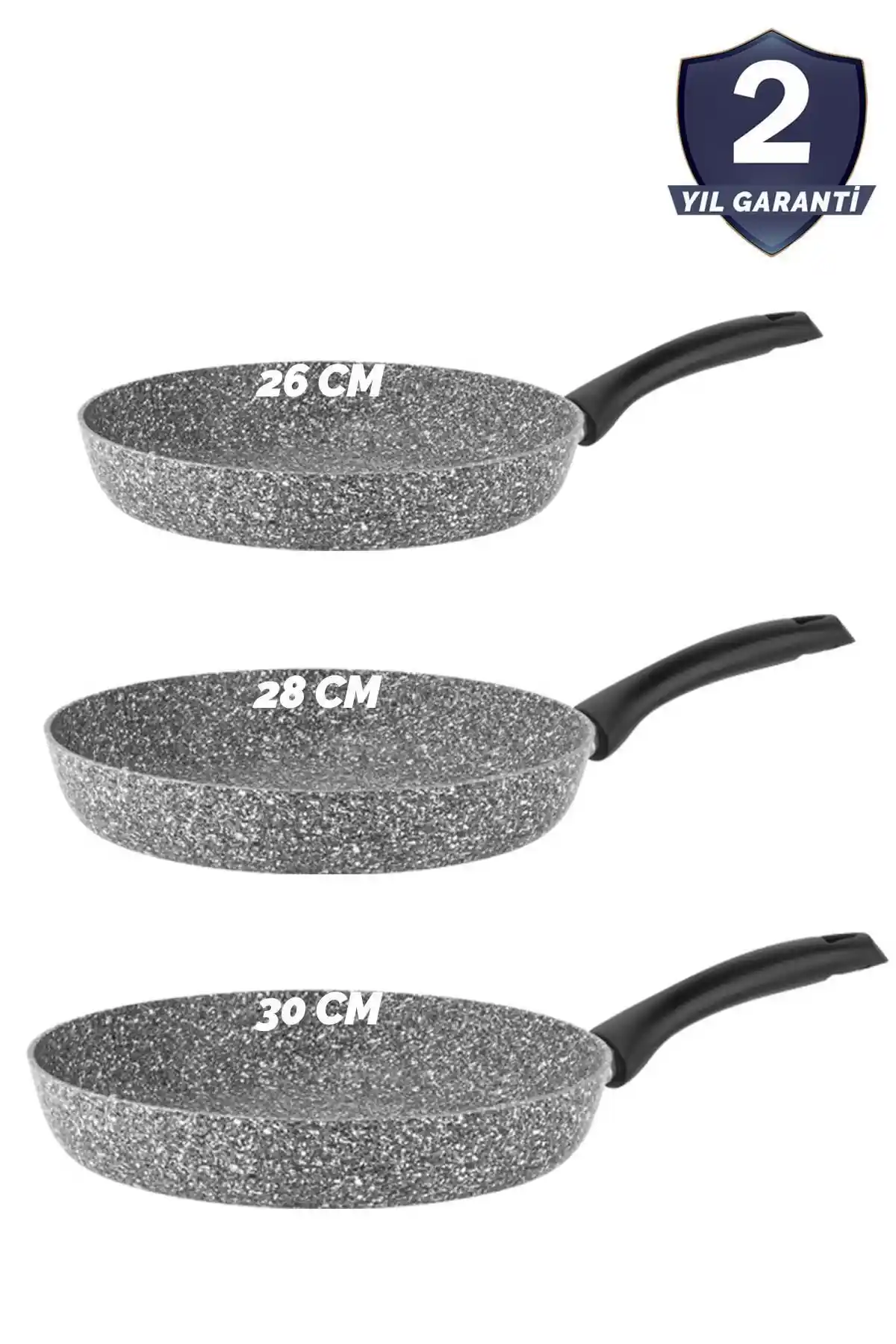 Taç 3 Parça Ultra Granit Tava Seti: Dayanıklı ve Pratik Mutfak Gereçleri