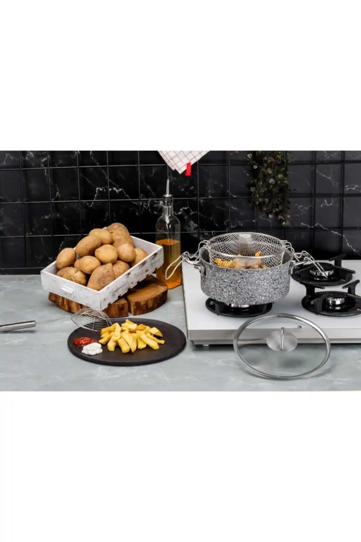 Taç Ultra Granit Kızartma Tenceresi 22 Cm: Dayanıklı ve Estetik Mutfak Gereci