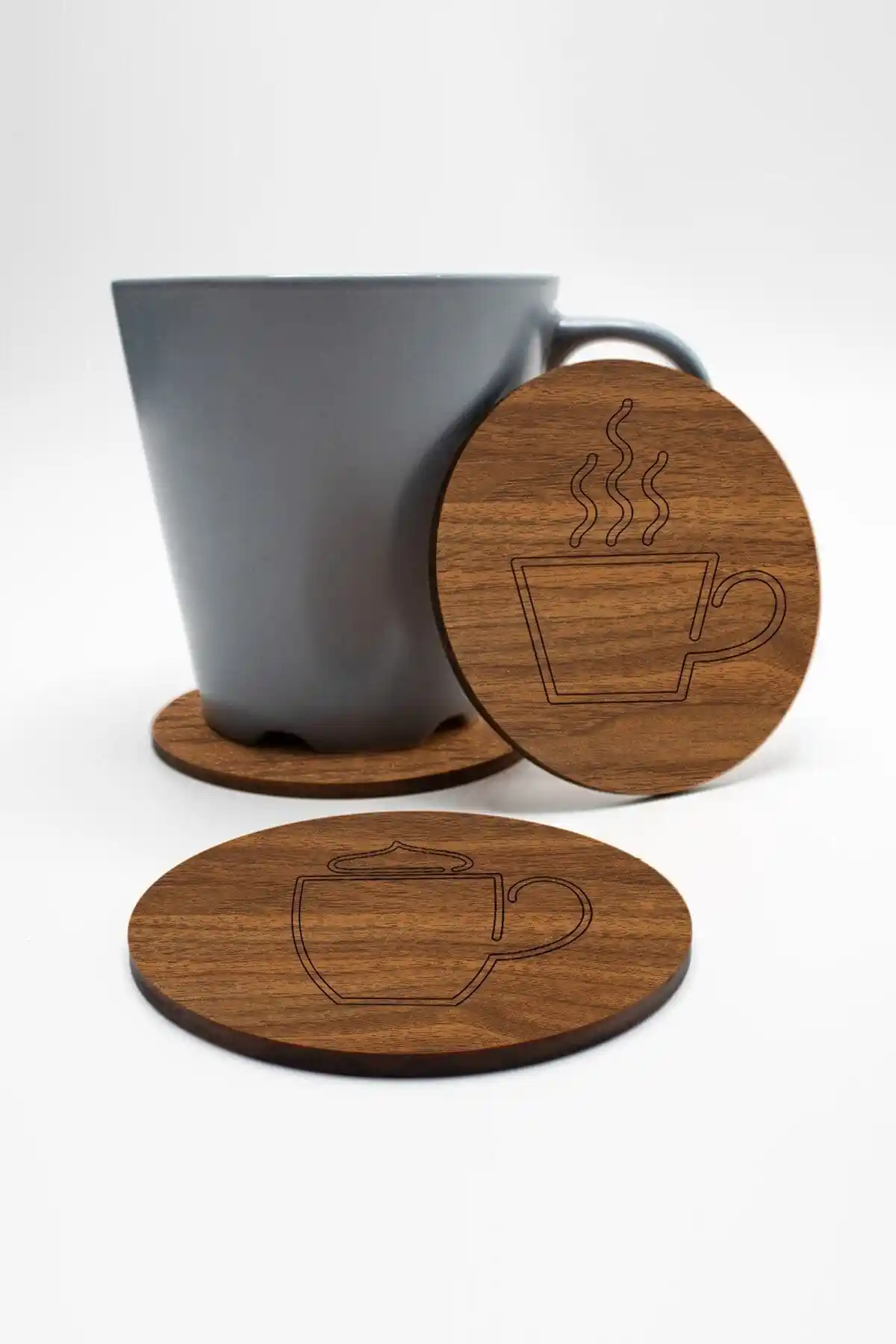 Teona Ahşap 6'lı Kahve Desenli Bardak Altlığı Şıklık ve Dayanıklılık Sunar