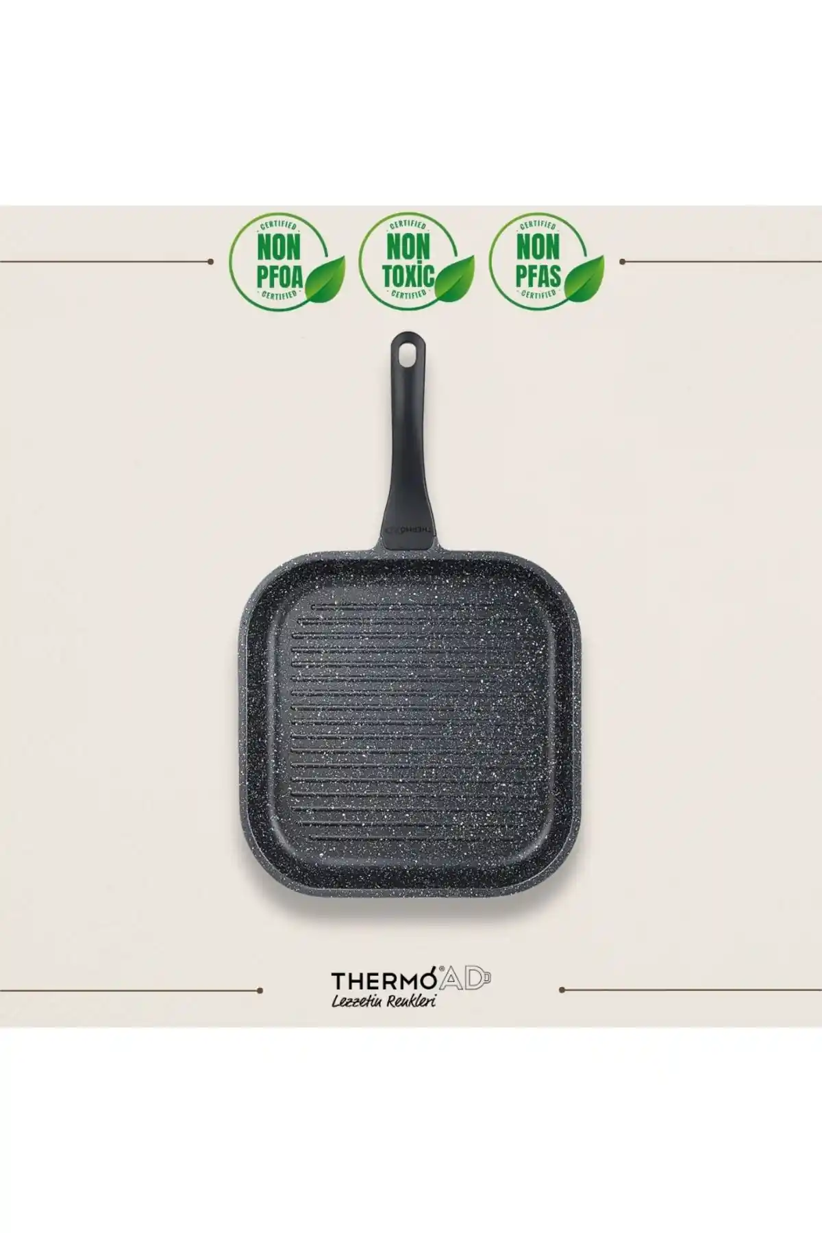 ThermoAD 28 cm Kare Izgara Tava: Dayanıklı, Şık ve Çok Yönlü Kullanım İçin Ideal