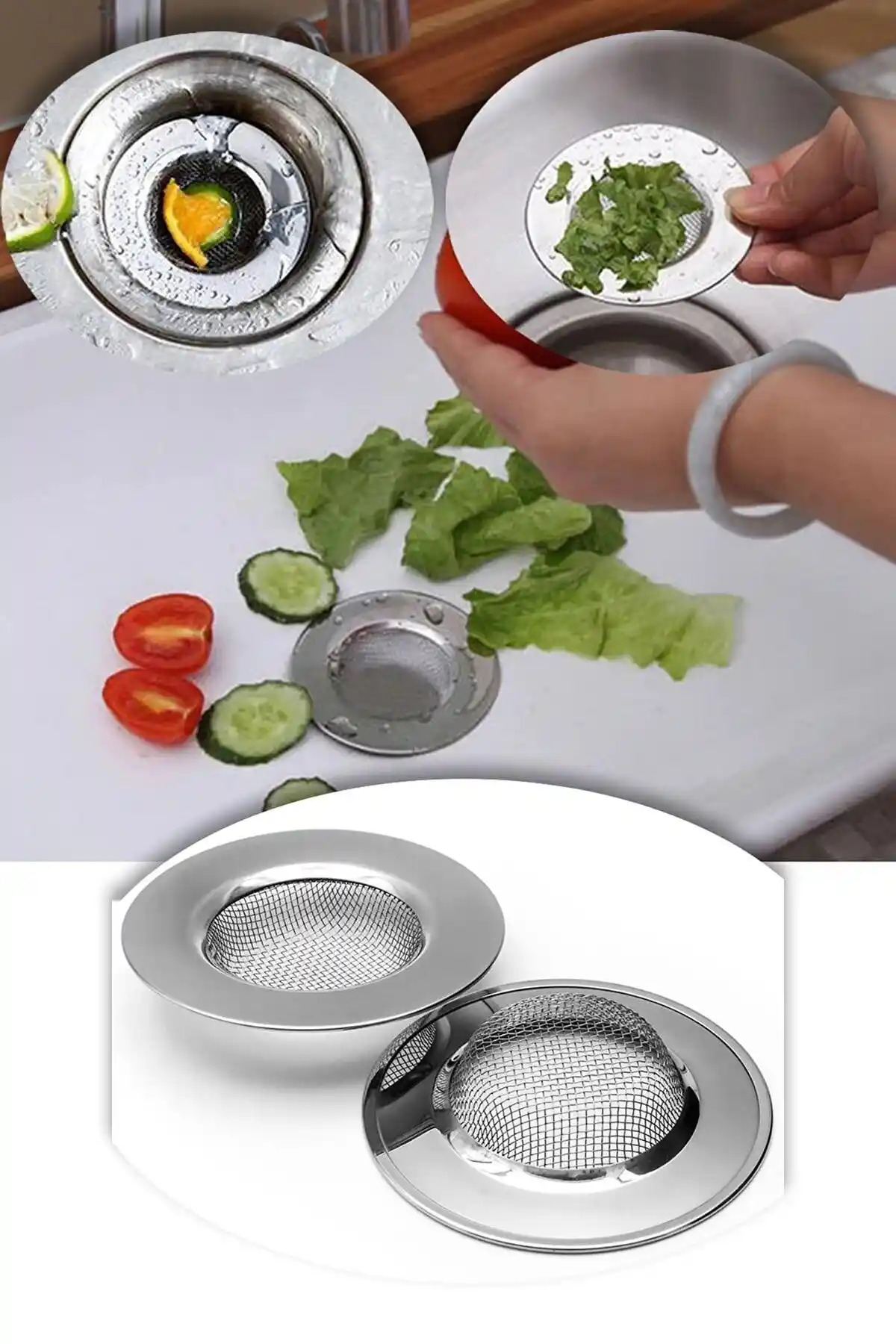 Trouvaille Paslanmaz Çelik Lavabo Süzgeci: Dayanıklı ve Hijyenik Mutfak Çözümü