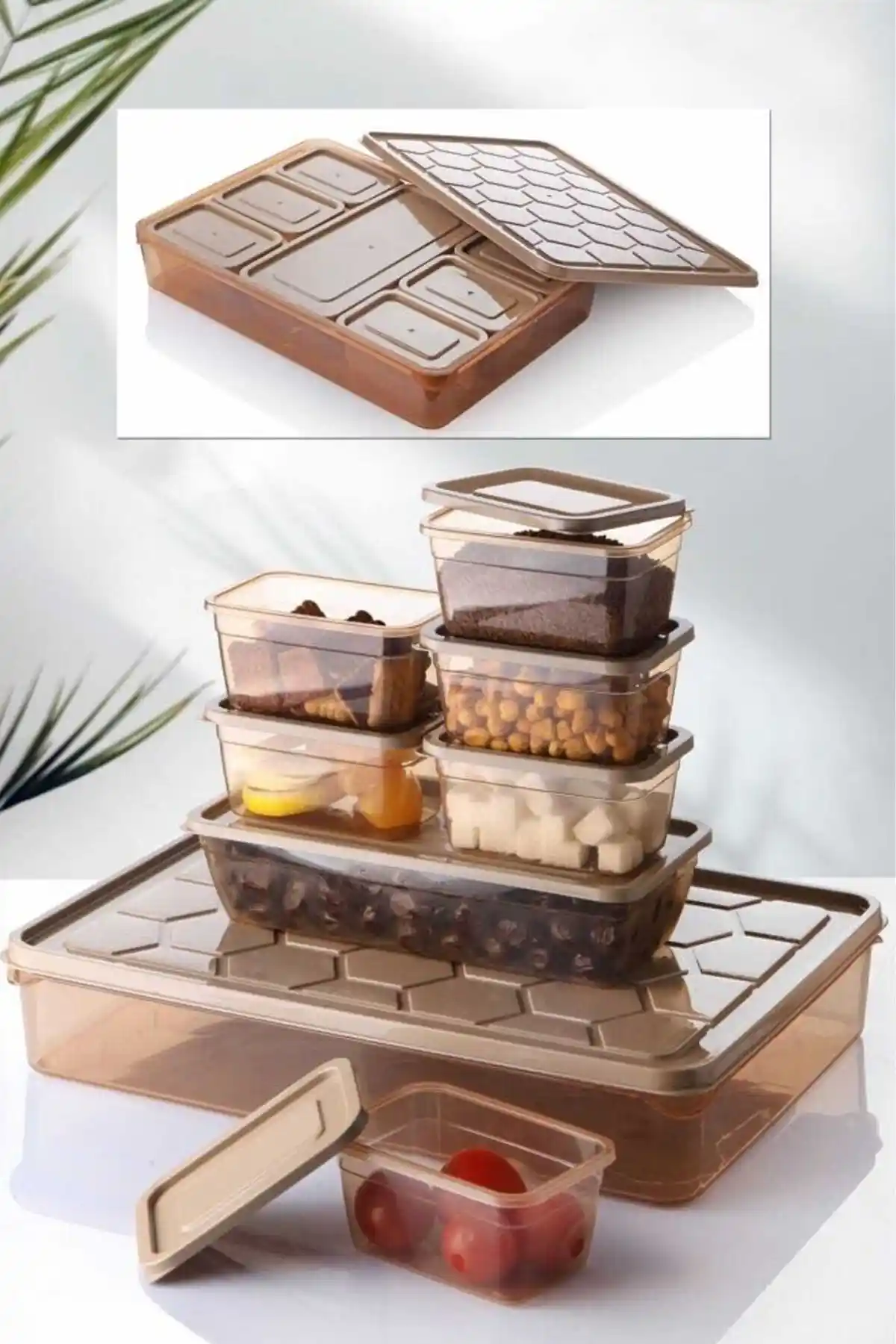 Tugomer 16 Parça Çok Bölmeli Saklama Kabı Seti Mutfak ve Dış Mekânlar İçin Pratik Çözüm