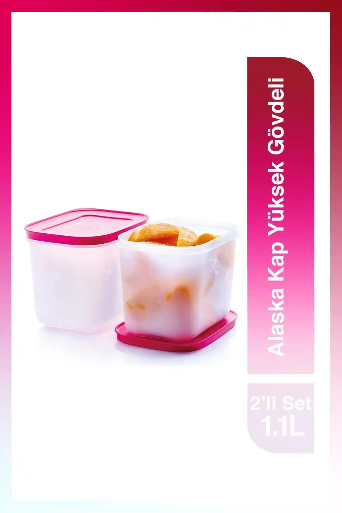 Tupperware Alaska Yüksek Gövdeli 2'li Buzluk Saklama Kabı Dayanıklı ve Pratik Kullanım