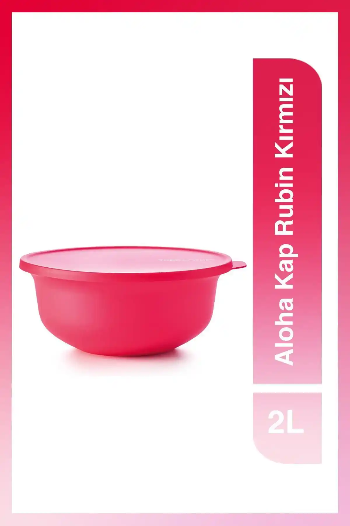 Tupperware Aloha Meyve ve Sebze Saklama Kabı Rubin Kırmızı 2 Litre – Dayanıklı ve Şık Mutfak Çözümü