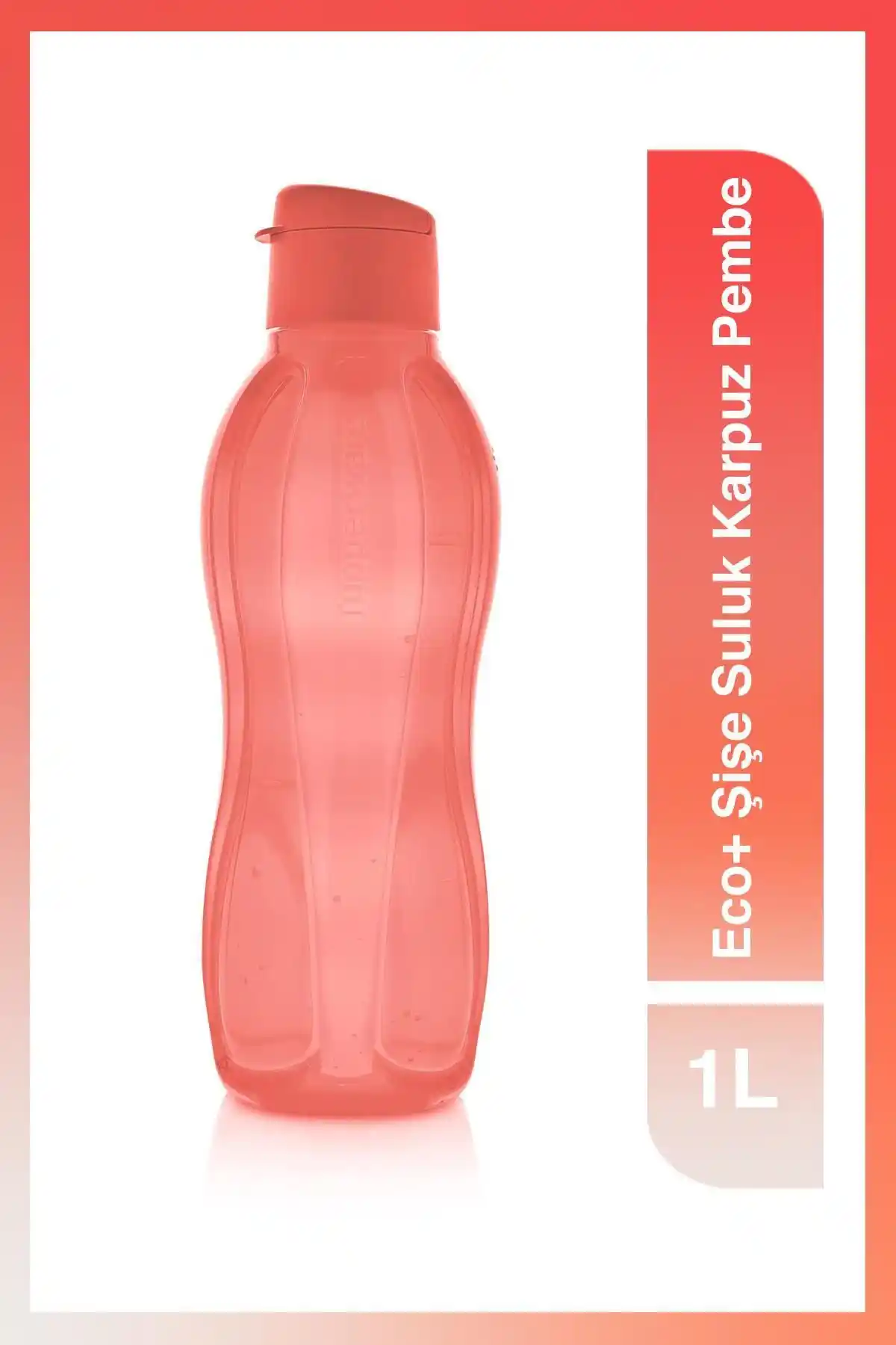 Tupperware Eco Şişe 1 Litre Karpuz Pembe Sağlıklı ve Şık Su Şişesi