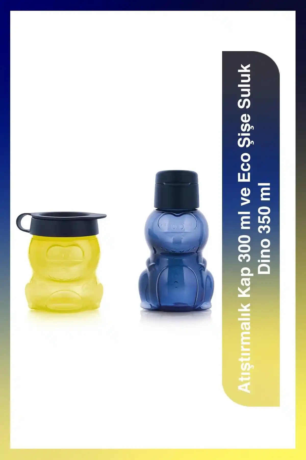 Tupperware Eco Şişe Suluk ve Atıştırmalık Kap Dino Modeli Güvenli ve Kullanışlı Çocuk Ürünü