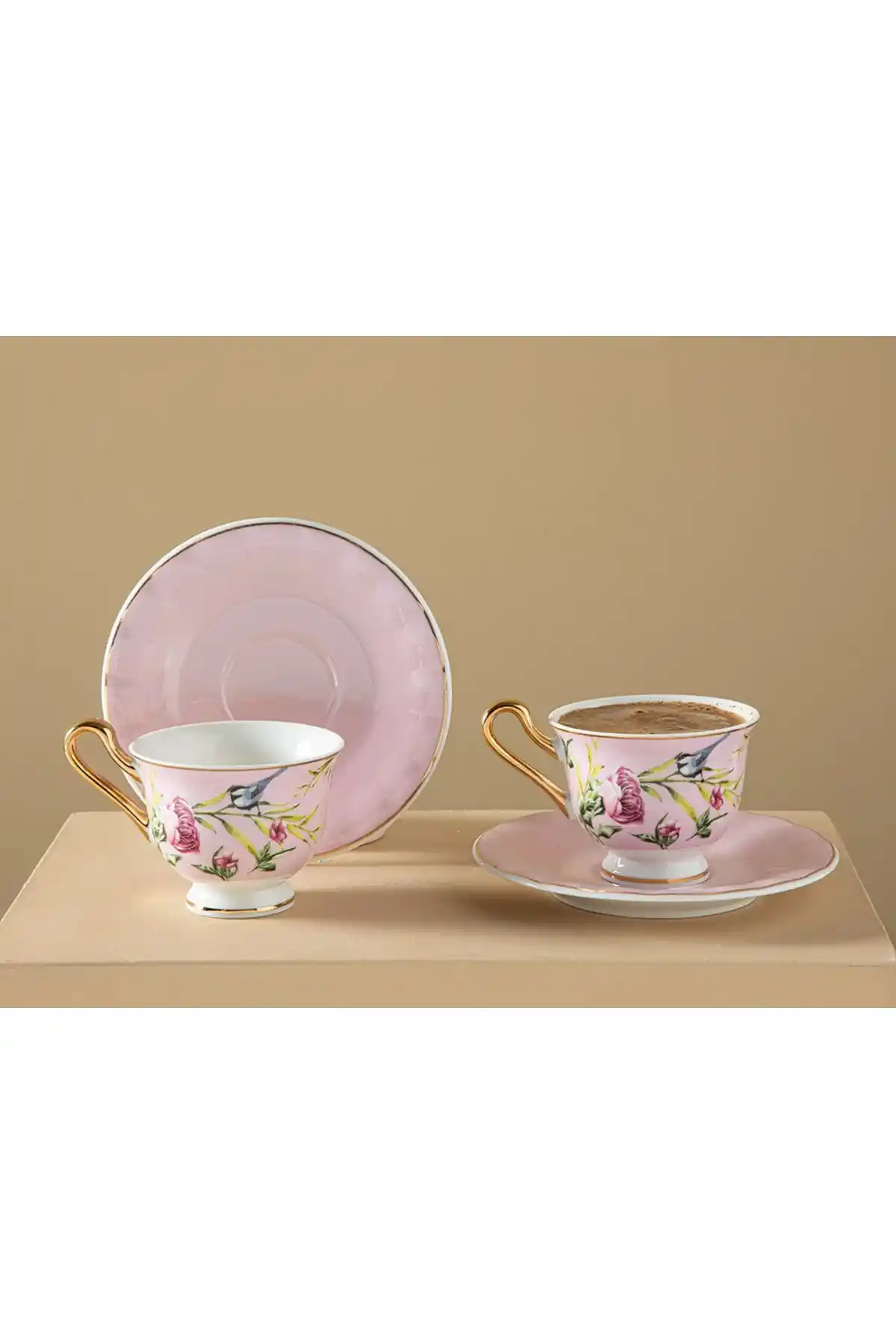 Türkçe Bone China Kahve ve Çay Fincan Takımı, Şık ve Dayanıklı Tasarım, 2 Kişilik