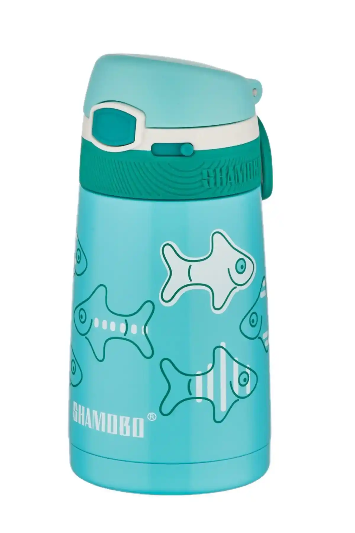 Vagonlife Shamobo Çocuk 350 ml Pipetli Paslanmaz Çelik Termos Güvenli ve Şık Tasarım