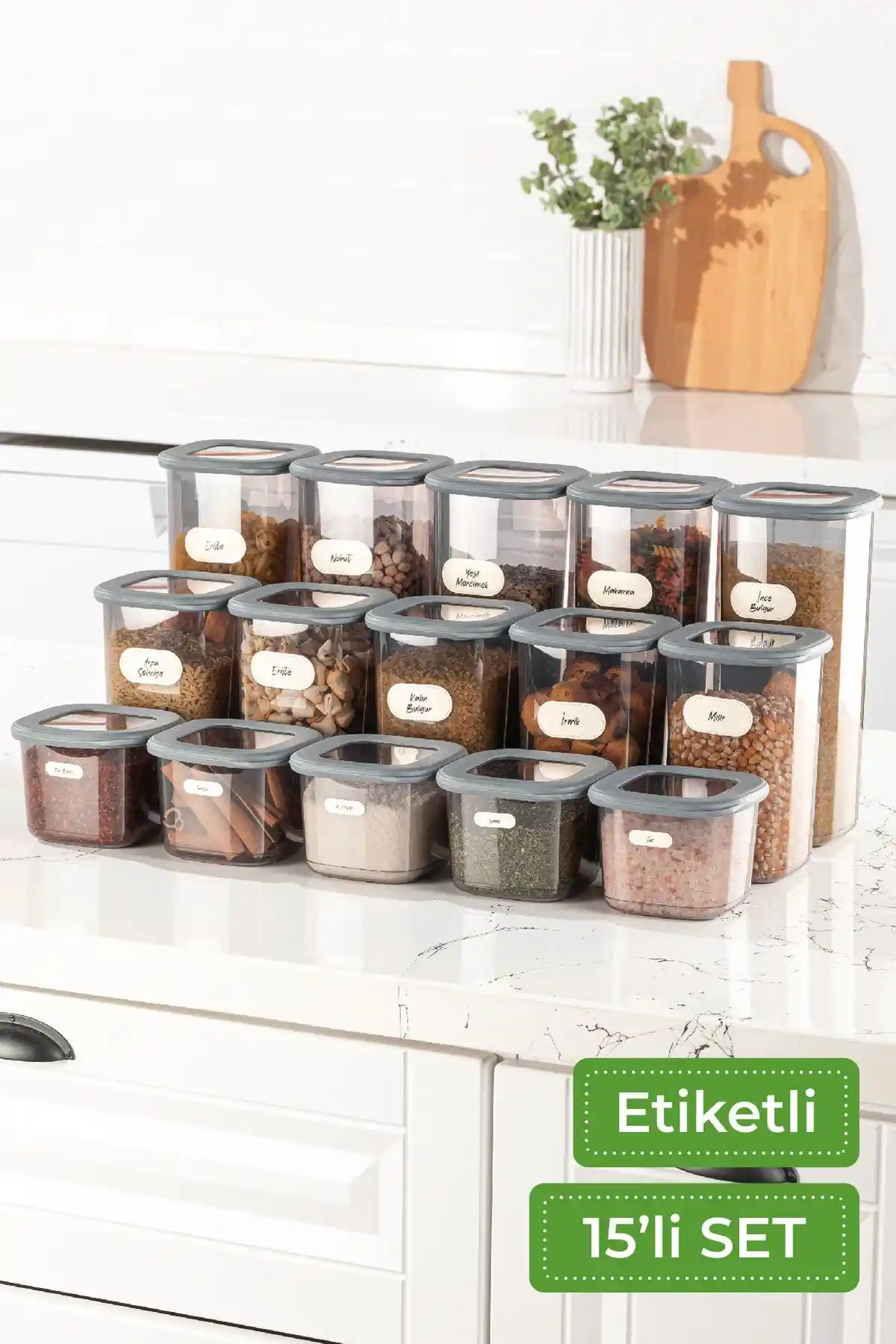 Vienev 15'li Kare Gıda Saklama Kabı Seti Dayanıklı ve Şık Tasarım