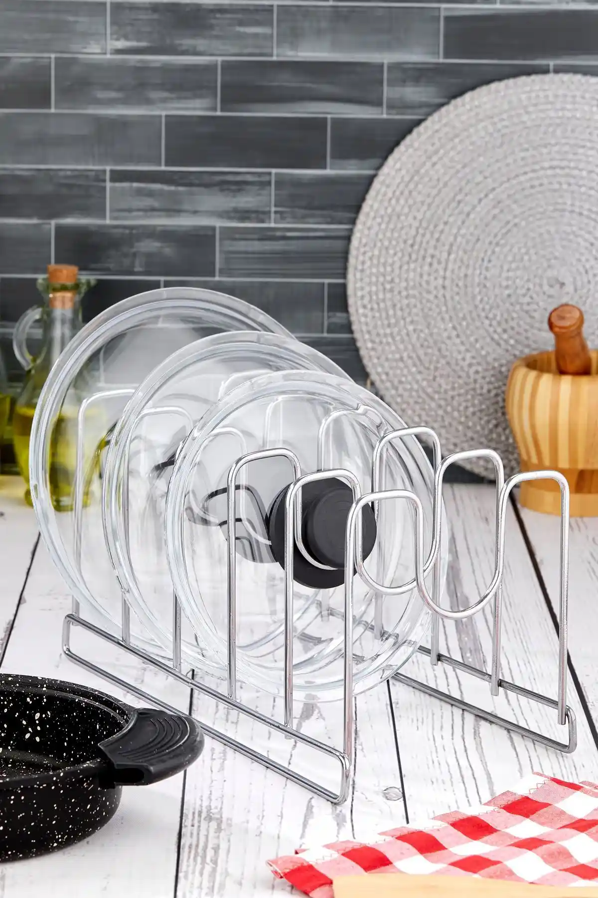 VIPGROSS Metal Tava ve Tencere Kapağı Düzenleyici ile Mutfak Düzeninizi Optimize Edin