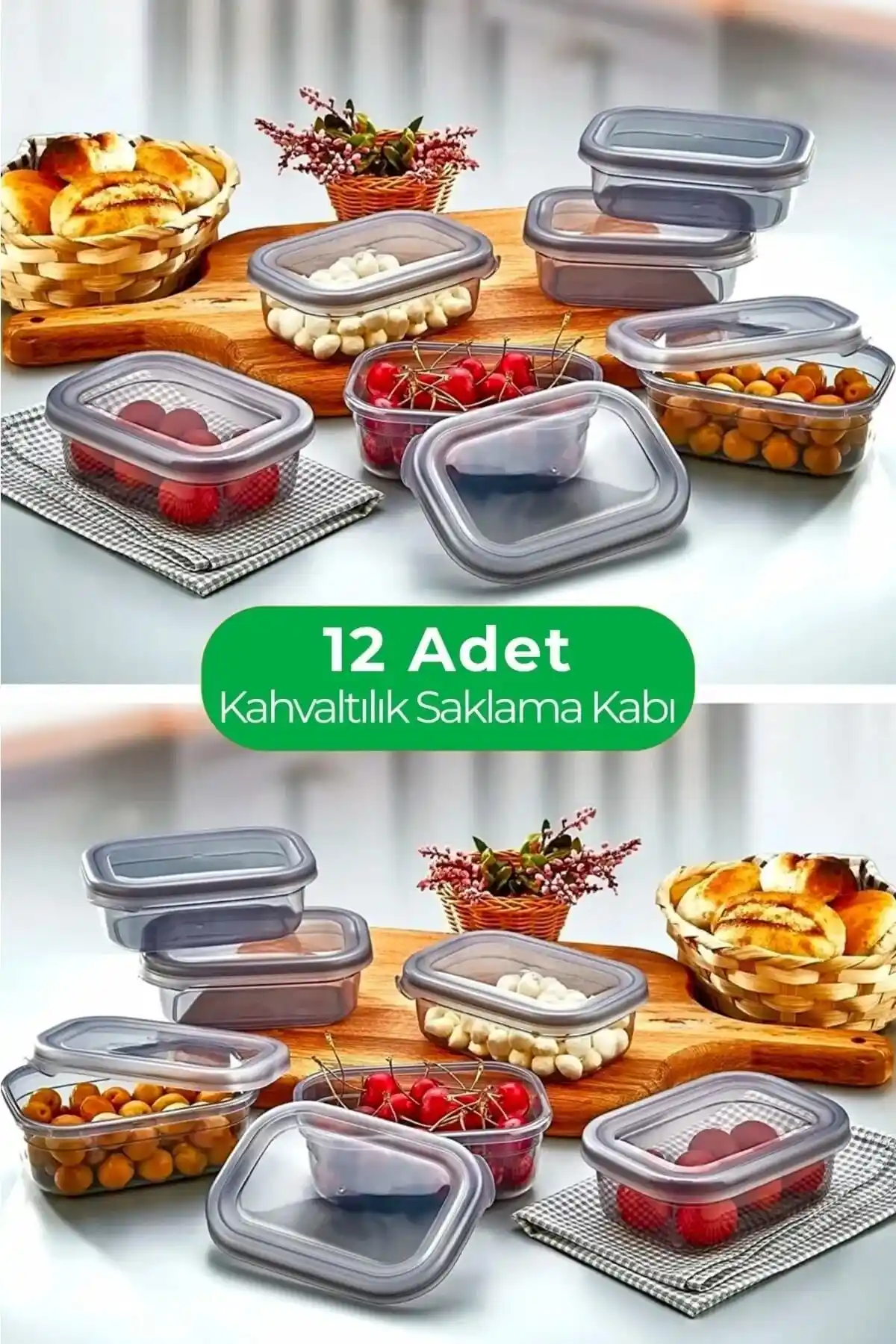 WEYNE Kahvaltılık Saklama Kabı 12'li Set Pratik ve Güvenilir Gıda Saklama Çözümü