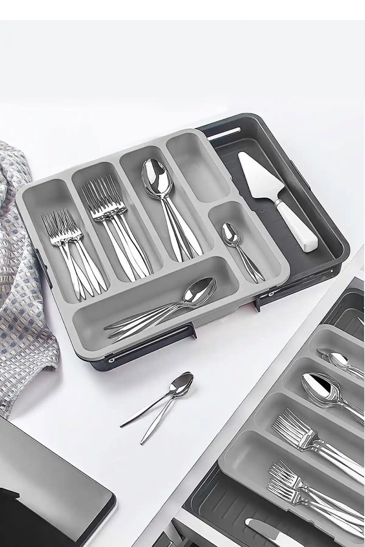 Zengin Çarşım Çift Taraflı Ayarlanabilir Mutfak Organizeri Modern ve Dayanıklı Tasarım