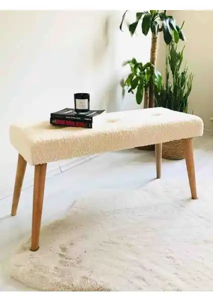 Beylerbeyi Ahşap Ayaklı Handmade Geniş Oturum Alanlı Puf ve Own Home Teddy Kumaş Oval Puf Karşılaştırması