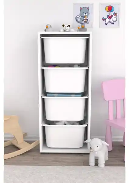 Pratico 4 Büyük Beyaz Sepetli ve Derin Sepetli Çok Amaçlı Oyuncak Dolabı Karşılaştırması