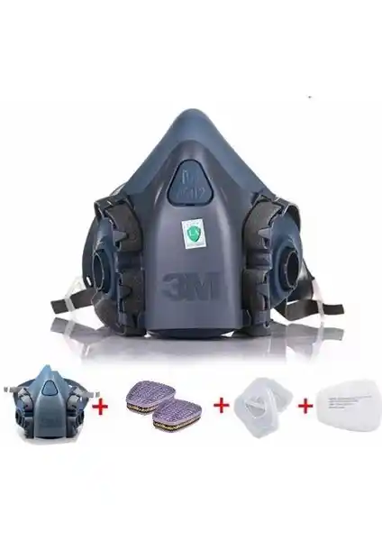 3M 7502 Yarım Yüz Maskesi ve Filtreleri Endüstriyel Güvenlik Çözümü