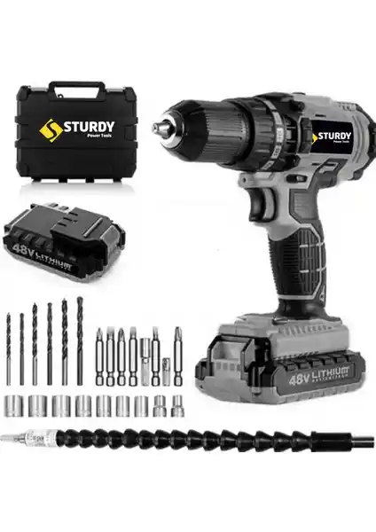 48V Güç ve Çok Fonksiyonlu Elektrikli Matkap Seti Profesyonel ve Hobi Kullanımı İçin