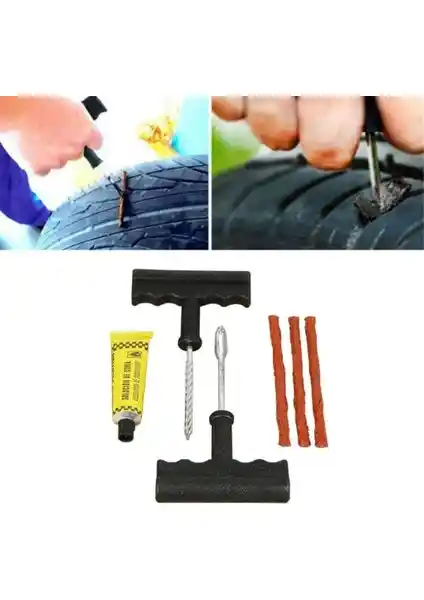 7 Parça Lastik Tamir Kiti Seti Otomobil, Motosiklet ve Bisiklet İçin Güvenilir Çözüm