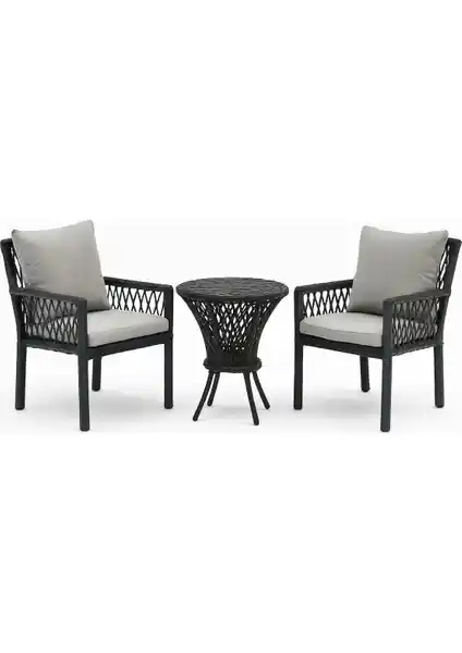 Alya Raddan 1+1 Bistro Set: Modern ve Dayanıklı Dış Mekan Mobilyası Çalışması