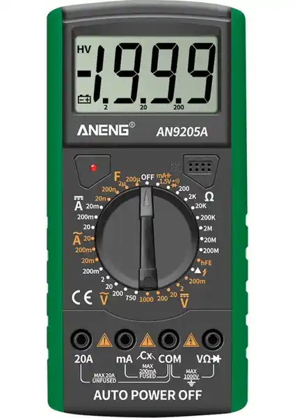 ANENG AN9205A Dijital Multimetre: Güç ve Hassasiyet Sunan Çok Yönlü Ölçüm Cihazı