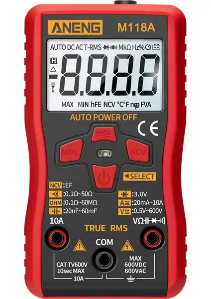 ANENG M118A Dijital Multimetre: Çok Yönlü ve Güvenilir Elektrik Ölçüm Cihazı