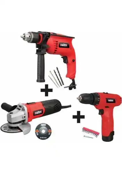 Attlas Eco Set 3G Li Darbeli Matkap ve Taşlama ile Çok Yönlü Güçlü El Aletleri Seti