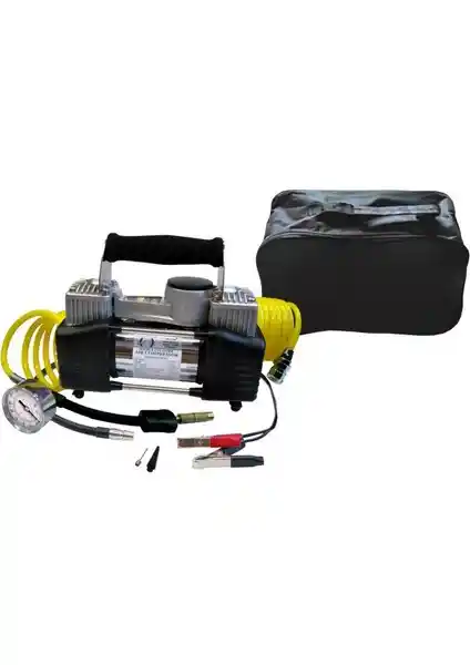 Autokit Profesyonel Çift Pistonlu Metal Hava Kompresörü Endüstriyel ve Teknik Kullanım İçin