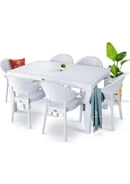 Bahex Bambu Pro 90x150cm Rattan Bahçe ve Balkon Masa Takımı Şıklık ve Dayanıklılık Sunar