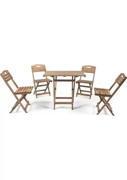 Barış Ahşap Katlanır 4 Kişilik Masa Sandalye Takımı: Dayanıklı ve Estetik Dış Mekan Mobilyası