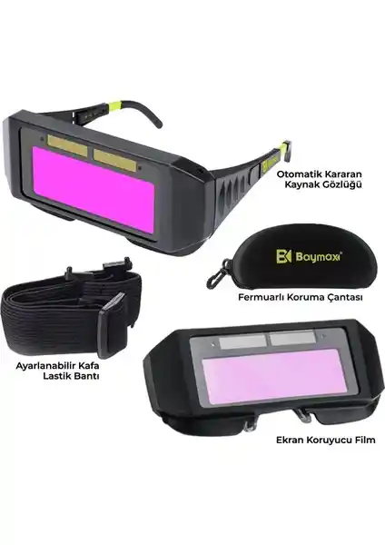 Baymax Max-Weld BX-3200 Otomatik Kararan Kaynak Gözlüğü Güvenli ve Dayanıklı Tasarım