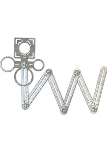 Benan Tools Çok Fonksiyonlu Delik Şablon Cetveli 110 Cm - Dayanıklı ve Çok Yönlü Ölçüm Aracı