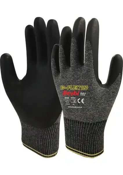 Beybi B-Flex110 Köpük Nitril Kaplı İş Eldiveni: Dayanıklı ve Konforlu Endüstriyel Koruyucu Eldiven