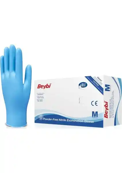 Beybi Mavi Nitril Pudrasız Eldiven 100'lü Paket Sağlık ve Hijyen İçin Güvenilir Çözüm