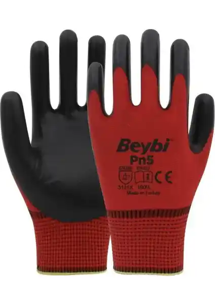 Beybi Pn5 Kırmızı Nitril Kaplı Polyester İş Eldivenleri Performans ve Güvenlik Analizi