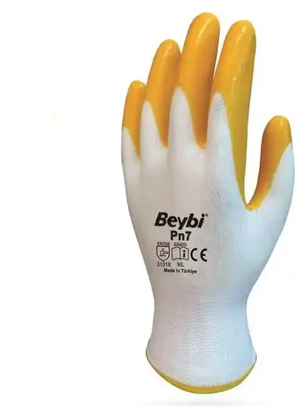 Beybi PN7 Nitril Kaplama Pamuk Eldiven Endüstriyel ve Günlük Kullanım İçin Güvenilir Koruyucu