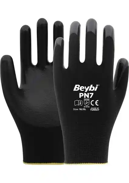 Beybi Pn7 Polyester Örme Nitril İş Eldivenleri Endüstriyel Kullanım İçin Dayanıklı ve Konforlu