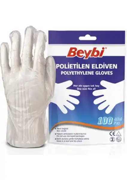 Beybi Polietilen PET Eldiven 100'lü Hijyen ve Temizlik İçin Güvenilir Çözüm
