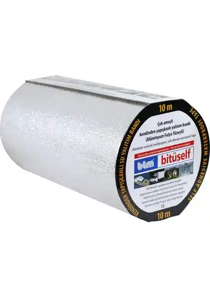 Bitüself Alüminyum Kaplı Yalıtım Bandı 10 Metre X 30 Cm Güçlü ve Dayanıklı Performans