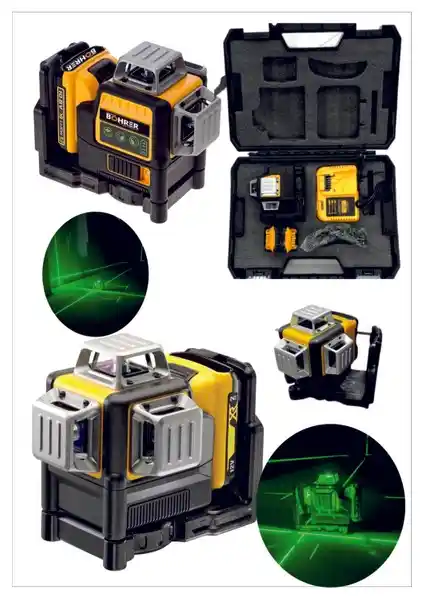 Böhrer Böhr BH089G 12 Satır Lazer Seviyesi İnşaat ve Montaj için Güçlü ve Dayanıklı Ölçüm Aracı