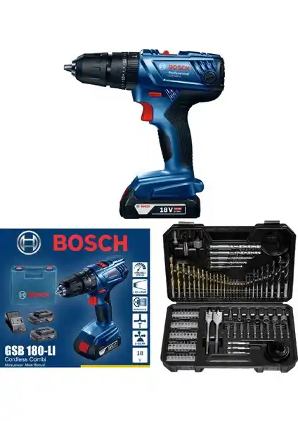 Bosch GSB 180-LI 18V 2AH Darbeli Akülü Matkap ve 103 Parça Uç Seti Özellikleri ve Kullanıcı Yorumları
