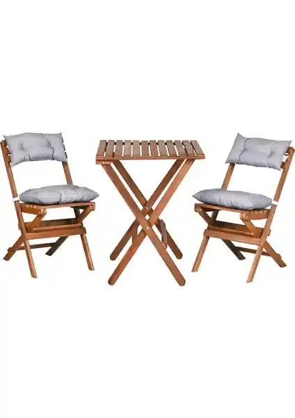 Bysay Ahşap Katlanır Minderli 3’lü Bistro Seti Modern ve Dayanıklı Tasarımıyla Öne Çıkıyor