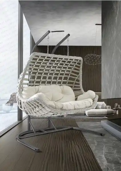 Capri Swing Cunda Çiftli Rattan Bahçe Salıncağı: Dayanıklı ve Estetik Bahçe Mobilyası