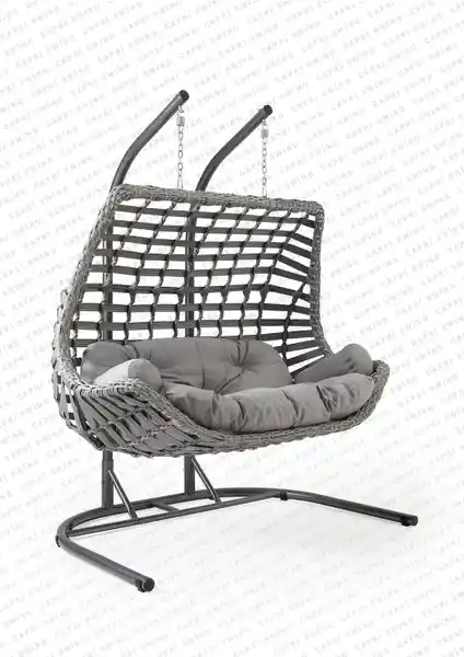 Capri Swing Cunda Çiftli Rattan Bahçe Salıncağı: Dayanıklı ve Şık Bahçe Dekorasyonu Ürünü