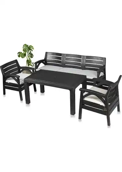 Çavdar Group Venezia 5 Kişilik Minderli Oturma Grubu Bahçe ve Balkon Dekorasyonu İçin