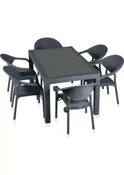 Çavdar Group Violet Raddan Camlı 90x150 Masa Takımı Bahçe ve Dış Mekanlar İçin Sağlam ve Estetik Çözüm