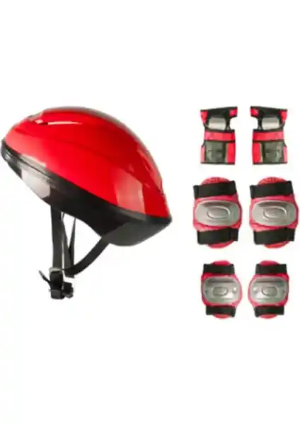 Cool Wheels Kask Dizlik Dirseklik Seti Kırmızı Çocuk Spor Güvenliği İçin Uygun