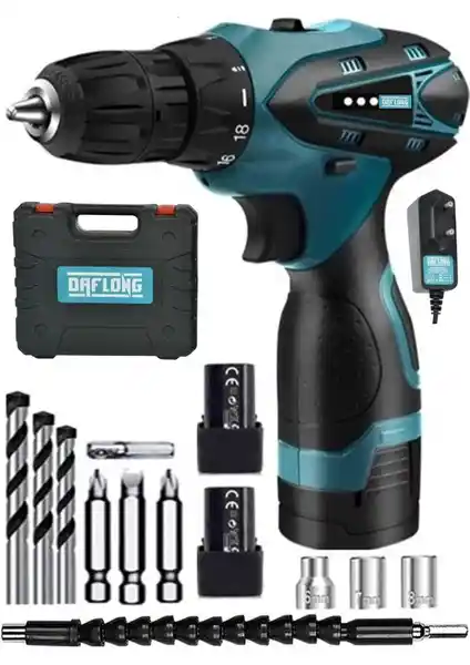 Daflong Yedek Akülü Vidalama: Güçlü ve Kullanımı Kolay Profesyonel Elektrikli Matkap