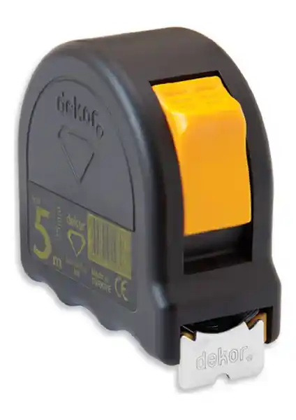 Dekor 5 Mt 19 Mm Siyah Ölçüm Şeridi: Dayanıklı ve Hassas Profesyonel Ölçüm Aracı